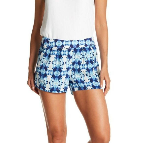TART Ashby silk stretchy printed dress shorts in ink blot blue white Size 6 NEW - Picture 6 of 6